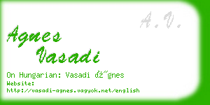 agnes vasadi business card